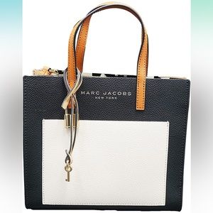 Marc Jacobs Smoked Almond/Gold Hardware Grind Colorblocked Tote EUC